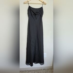 Vintage Michaelangelo Black Cowl Y2k Gothic Wimsigoth Vamp Dress Size 8